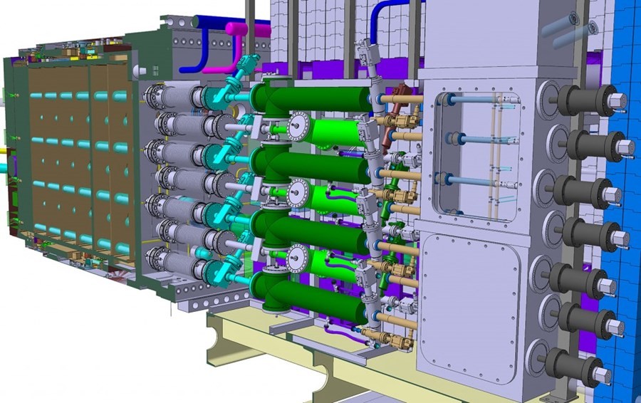 Design schematic of a massive material injection system for the ITER project.