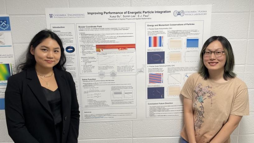 The "best poster prize" was awarded to Somin Lee and Xueyi Bu (above) for their poster entitled “Improving performance of energetic particle integration”.
